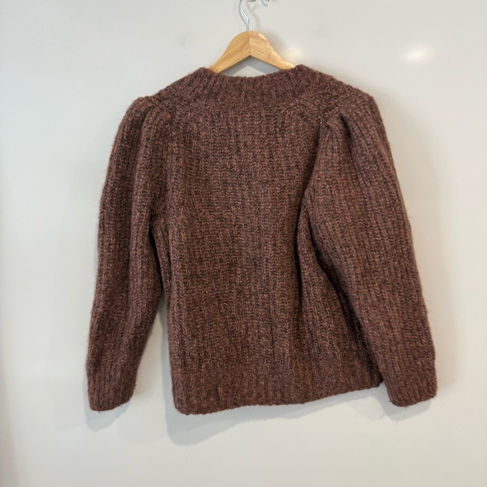 Madewell Willowbend V-Neck Pleat-Sleeve Cardigan Sweater - Picture 5 of 9